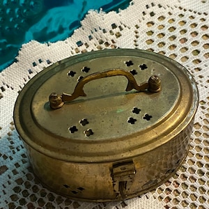 Vintage brass incense box trinket box