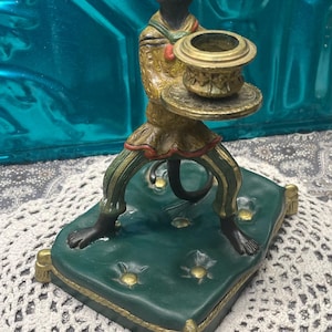 Antique or Vintage Painted Brass Monkey Candle Holder - Etsy