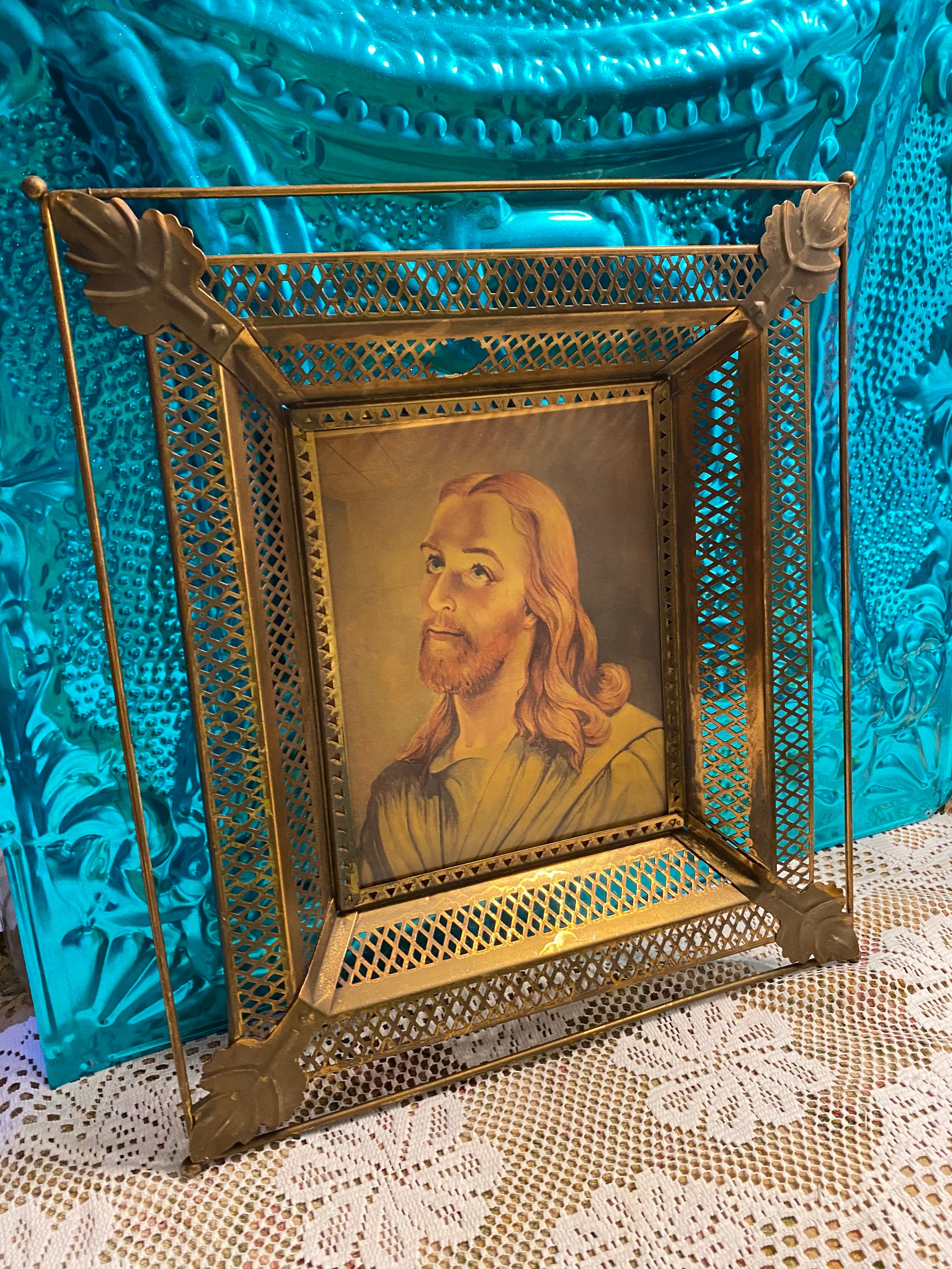 Vintage Hologram Holographic Last supper Jesus in filigree | Etsy