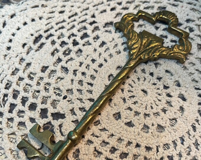 Vintage Ornate Brass Key Bottle Opener Etsy
