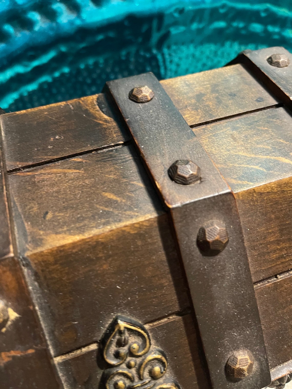 Vintage Wooden Treasure Chest Pirate Chest Decanter Bar Etsy
