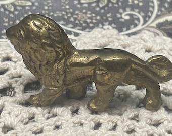 Vintage small - miniature brass lion