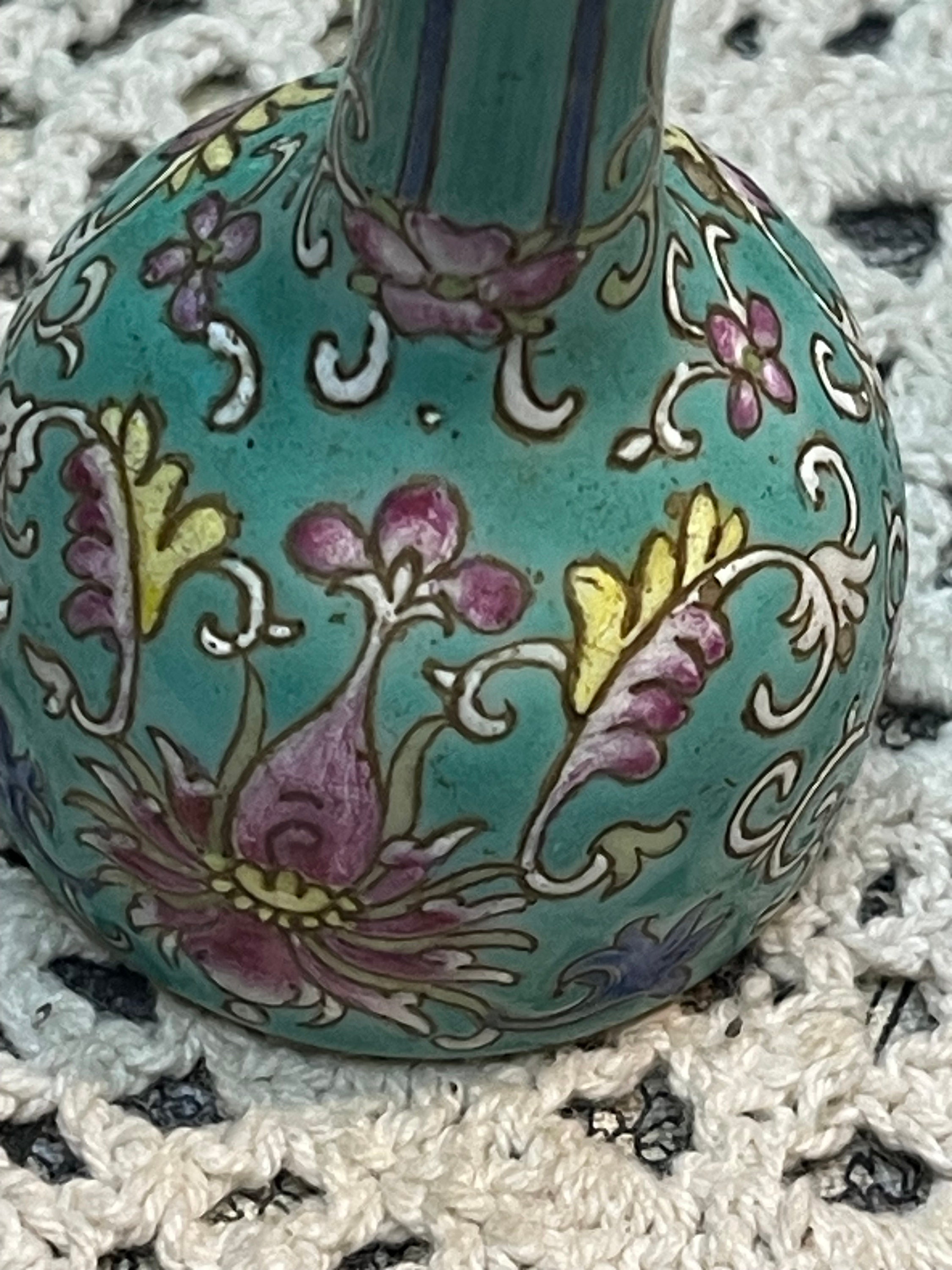 Antique or Vintage Miniature Chinese Porcelain Vase - Floral