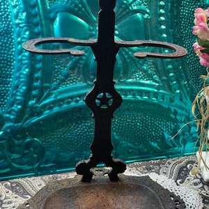 Antique or Vintage ornate cast iron fireplace tool holder Victorian style- stand only -