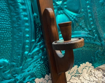 Vintage rustic wood wall sconce