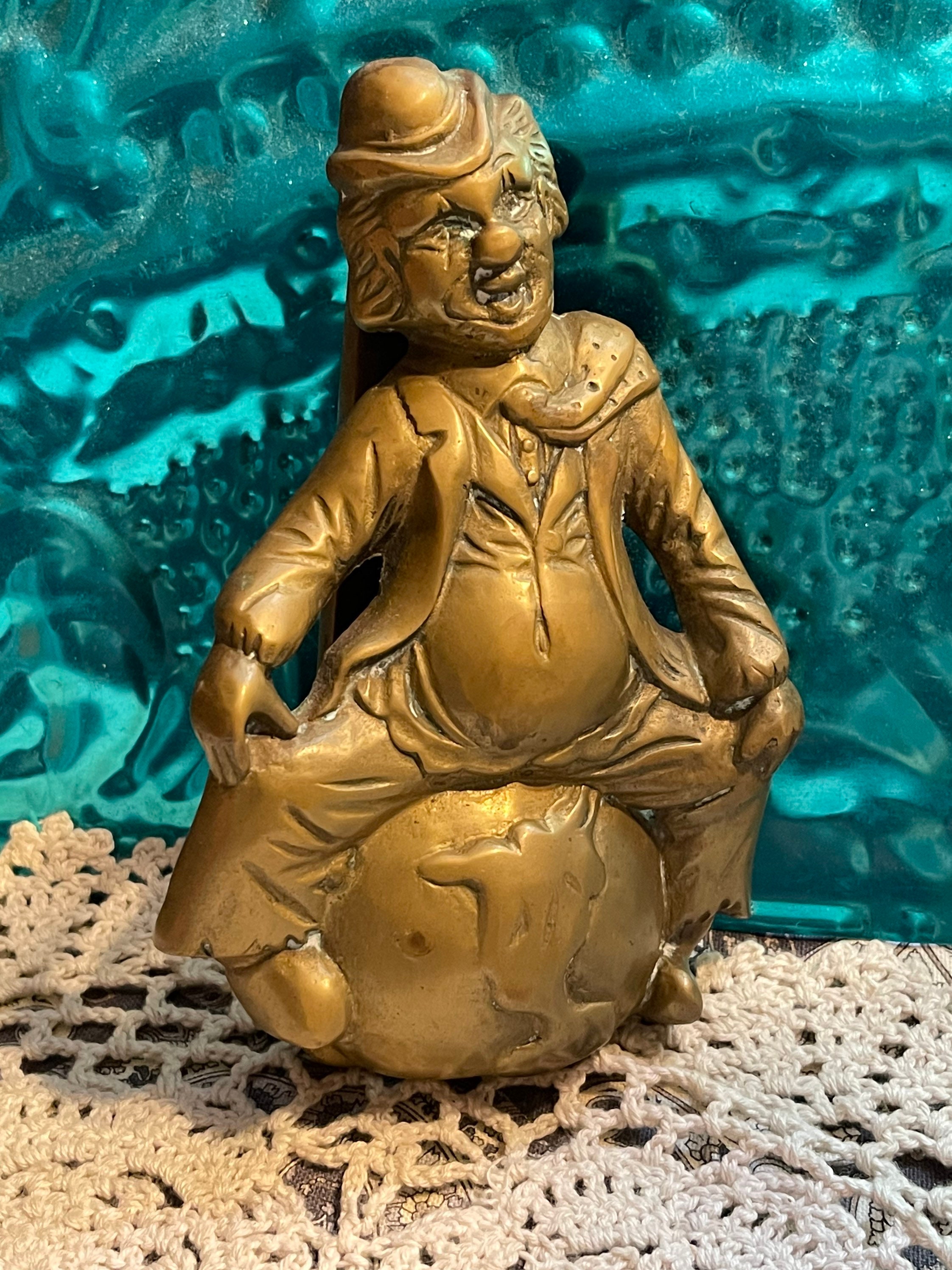 Vintage Heavy Brass Clown on World - Globe - Door Knocker - Etsy