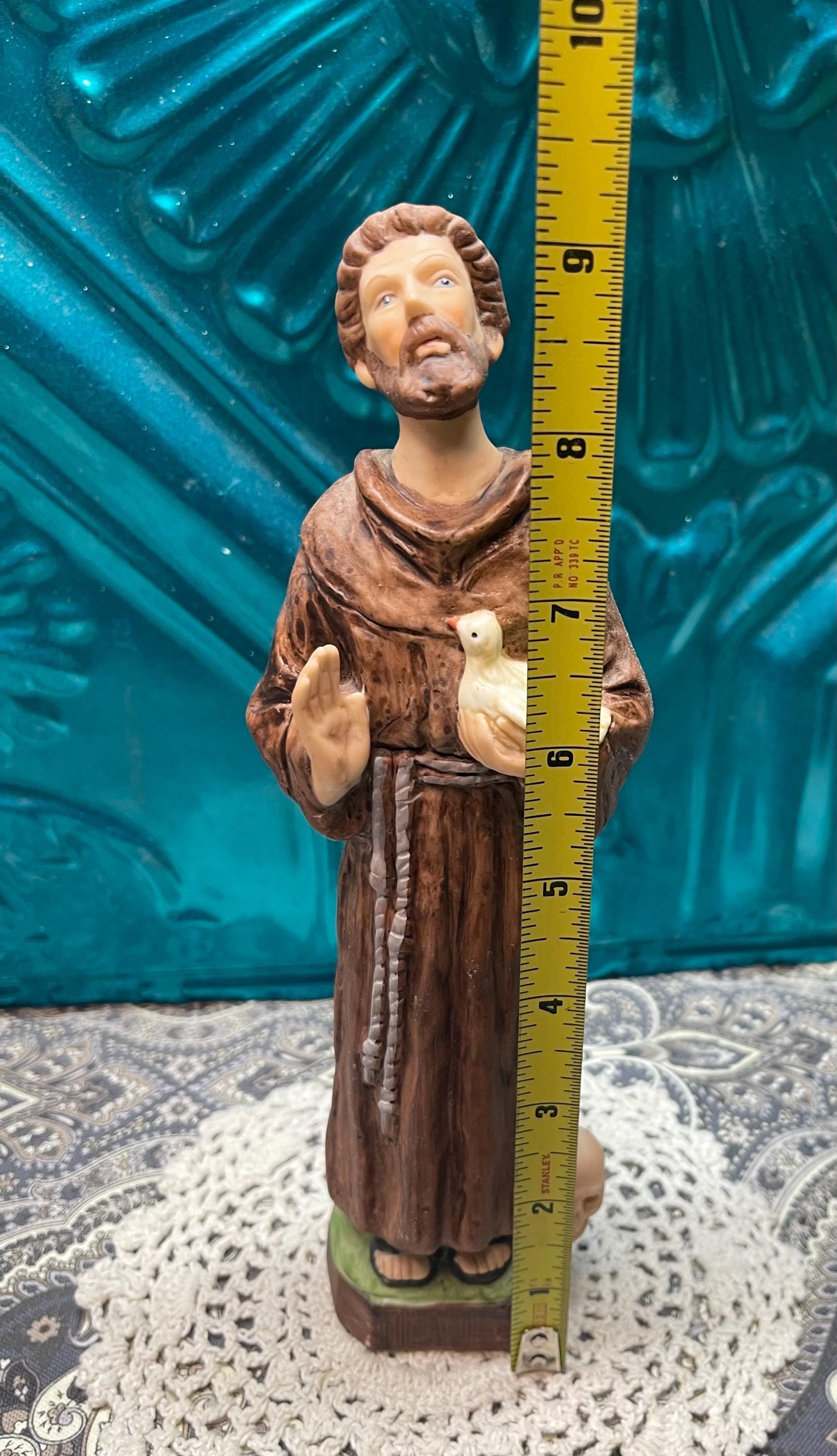 Vintage 9 Inch St Francis Ceramic Statue With Skull on Base - Etsy