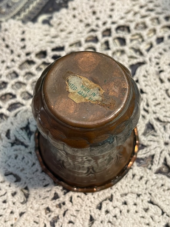 Vintage Small Tinned Copper Vase - Scalloped Rim - Etsy