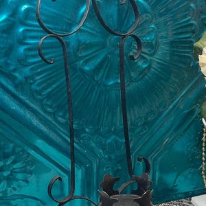 Vintage black iron wall candle holder Gothic style- aged