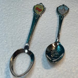 Vintage Atlanta - Georgia souvenir spoons - set of 2-  one with open center- with worn boxes