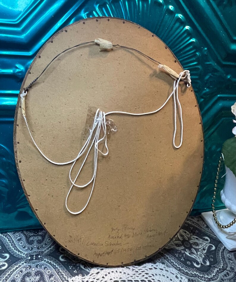 Vintage 1956 Religious Painting After Antique Painting Two Women