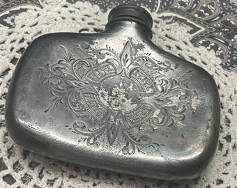 Antique empty sold as decor English flask - clearly showing age and wear