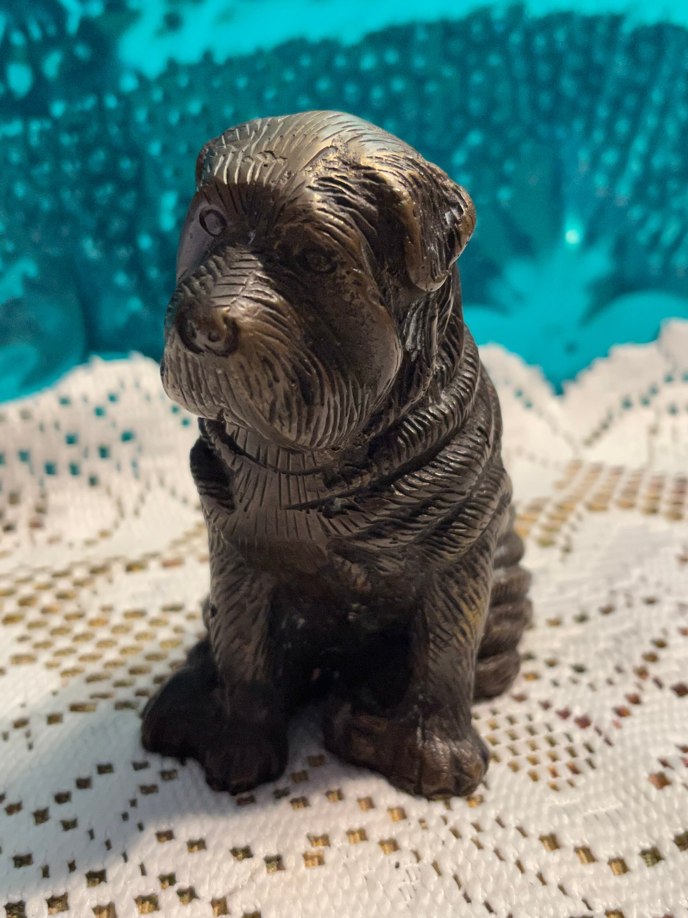 Vintage Bronze or Bronzed Colored Metal Shar Pei Dog Statue Etsy