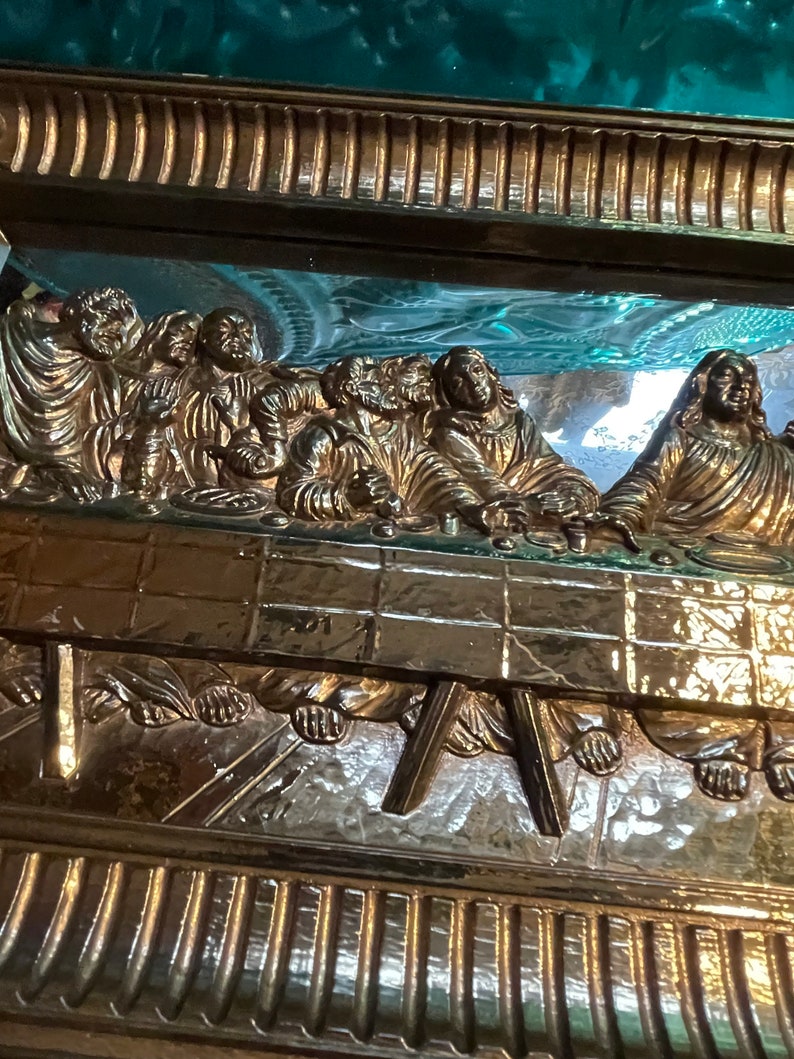 Vintage Gold Plastic Mirrored Last Supper Plaque - Wall Decor- Mirror ...