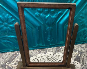 Antique small lightweight wood swivel frame - no glass - no back
