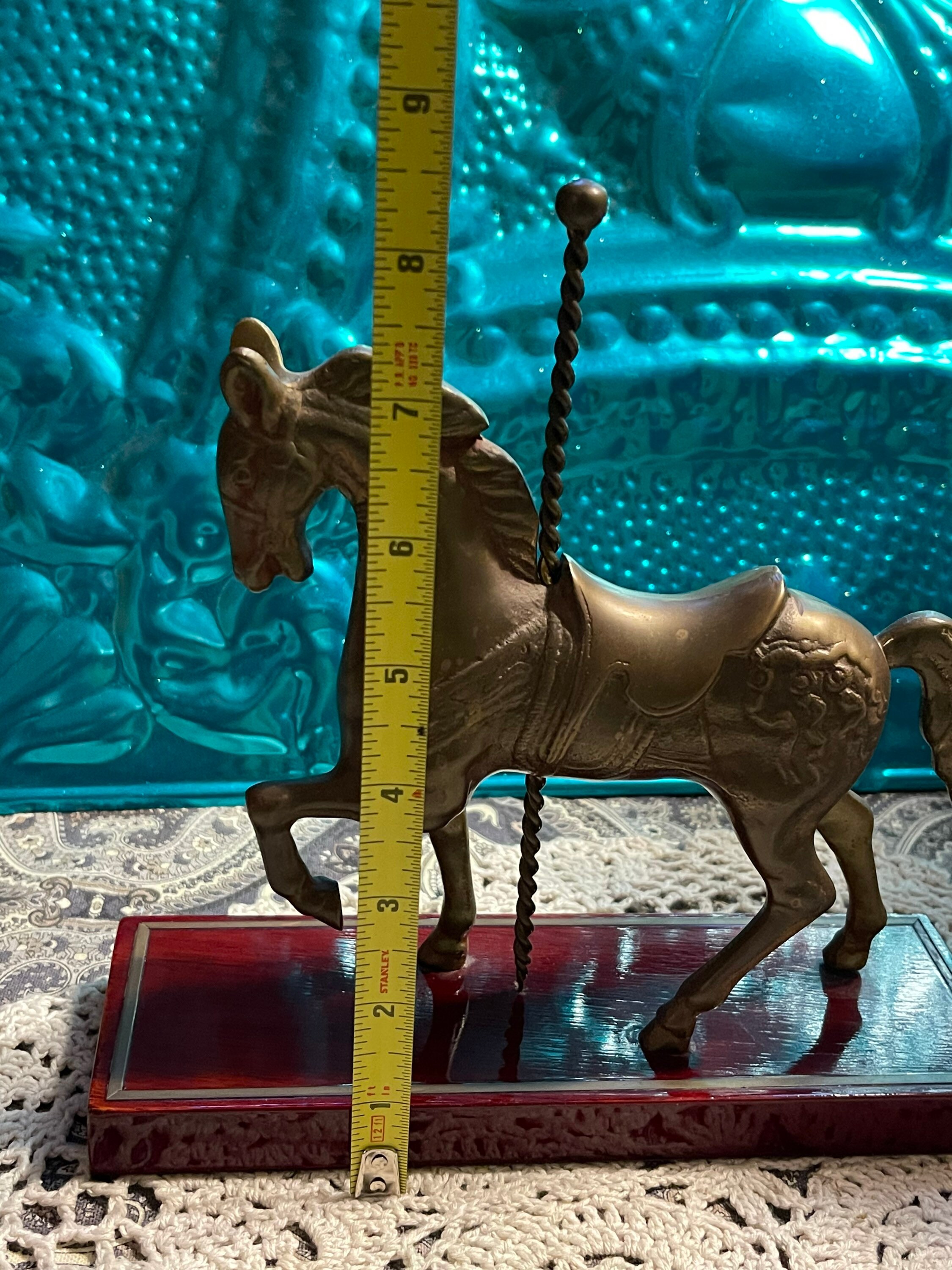 Vintage Brass Carousel Horse Statue- on Base -aged Patina - Etsy