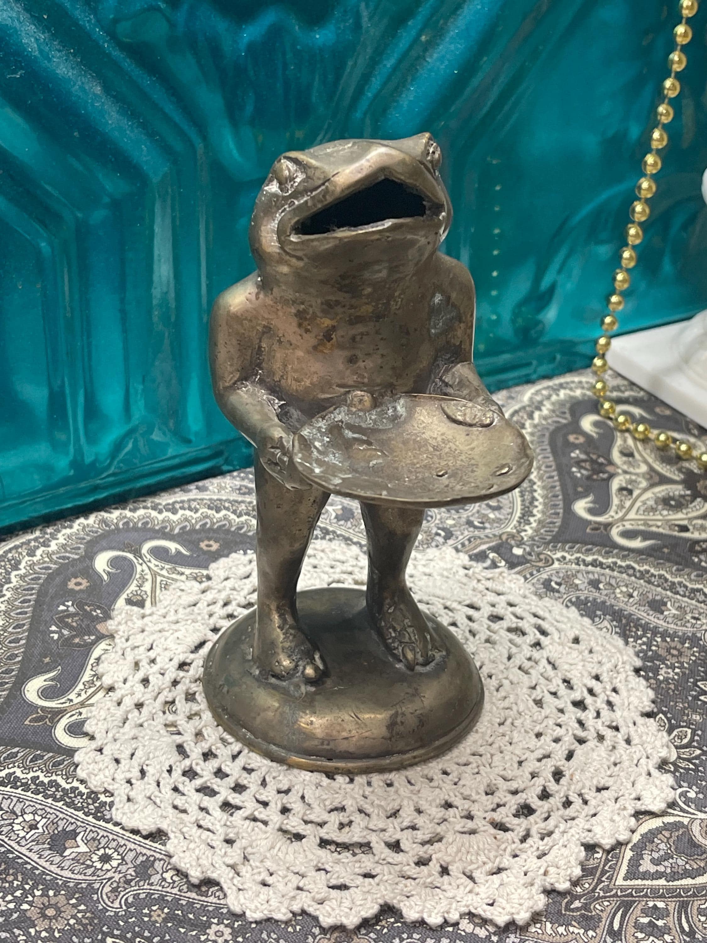 Antique or Vintage Unique Primitive Metal Frog Holding Tray - Etsy