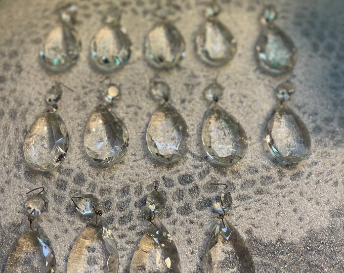Vintage Glass Prisms Chandelier Prisms set of 14 Etsy