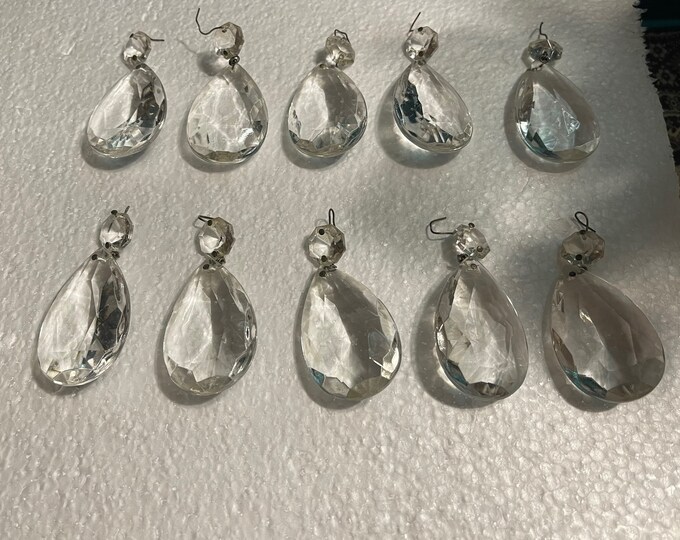 Vintage Glass Prisms Chandelier Prisms set of 10 Etsy