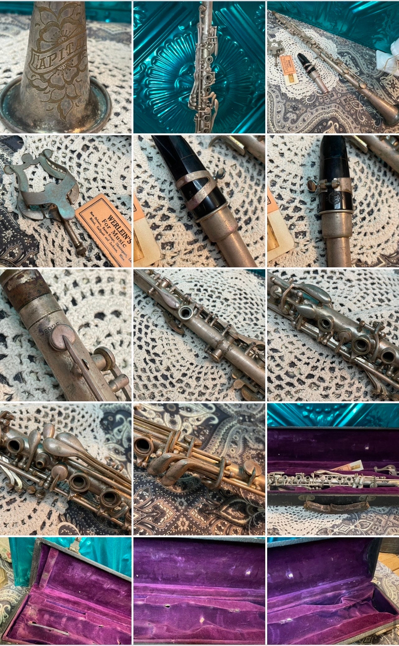 ま*ろ様 Clarin ヴィンテージ　クラリン Antique or Vintage Clearly Aged Clarinet Possible Silver Plated