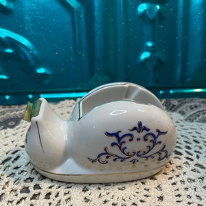 Vintage painted porcelain or ceramic tape dispenser- no spool