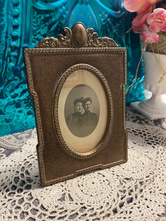 Antique Victorian Photo Card in Ornate Vintage Plastic Frame Etsy