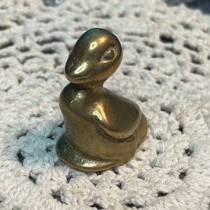 Vintage small - miniature - brass duck