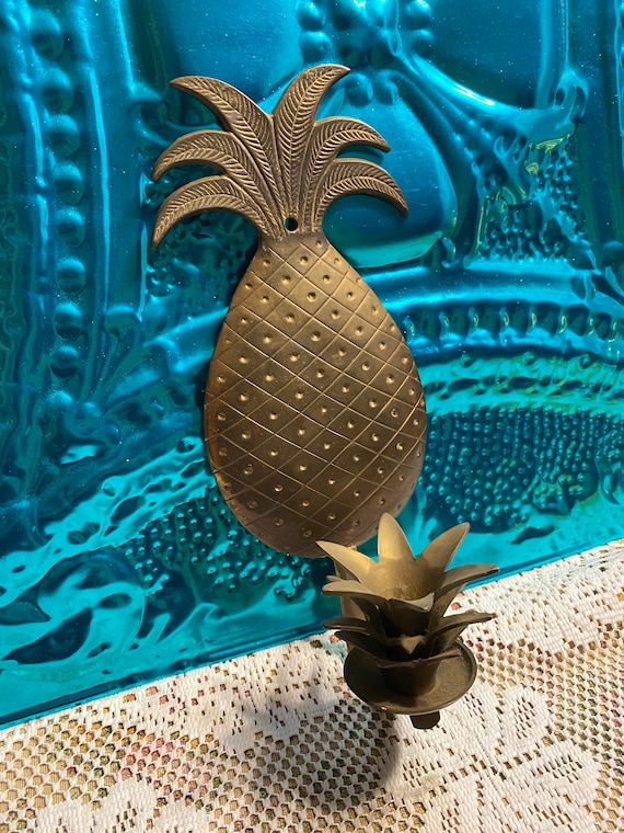 Vintage Brass Pineapple Wall Sconce - Etsy