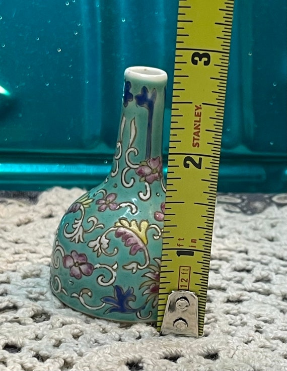 Antique or Vintage Miniature Chinese Porcelain Vase - Floral