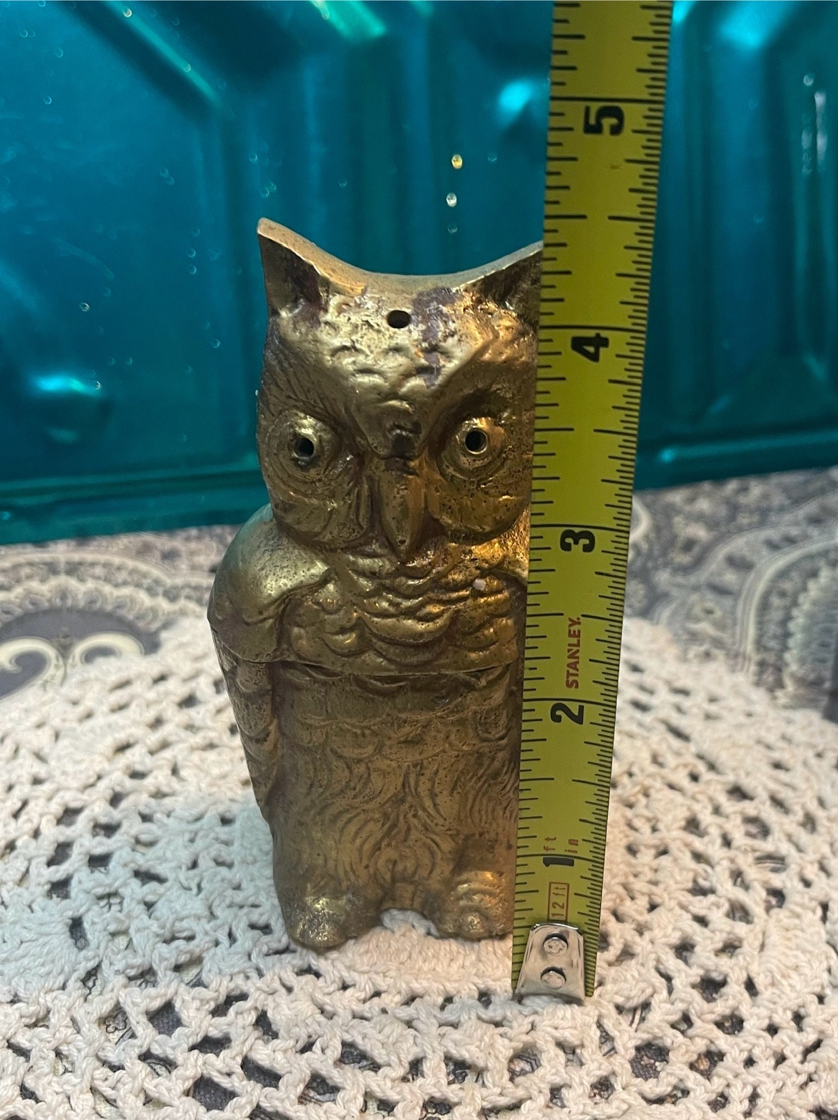 Vintage Brass Owl Incense Burner - Aged - Etsy