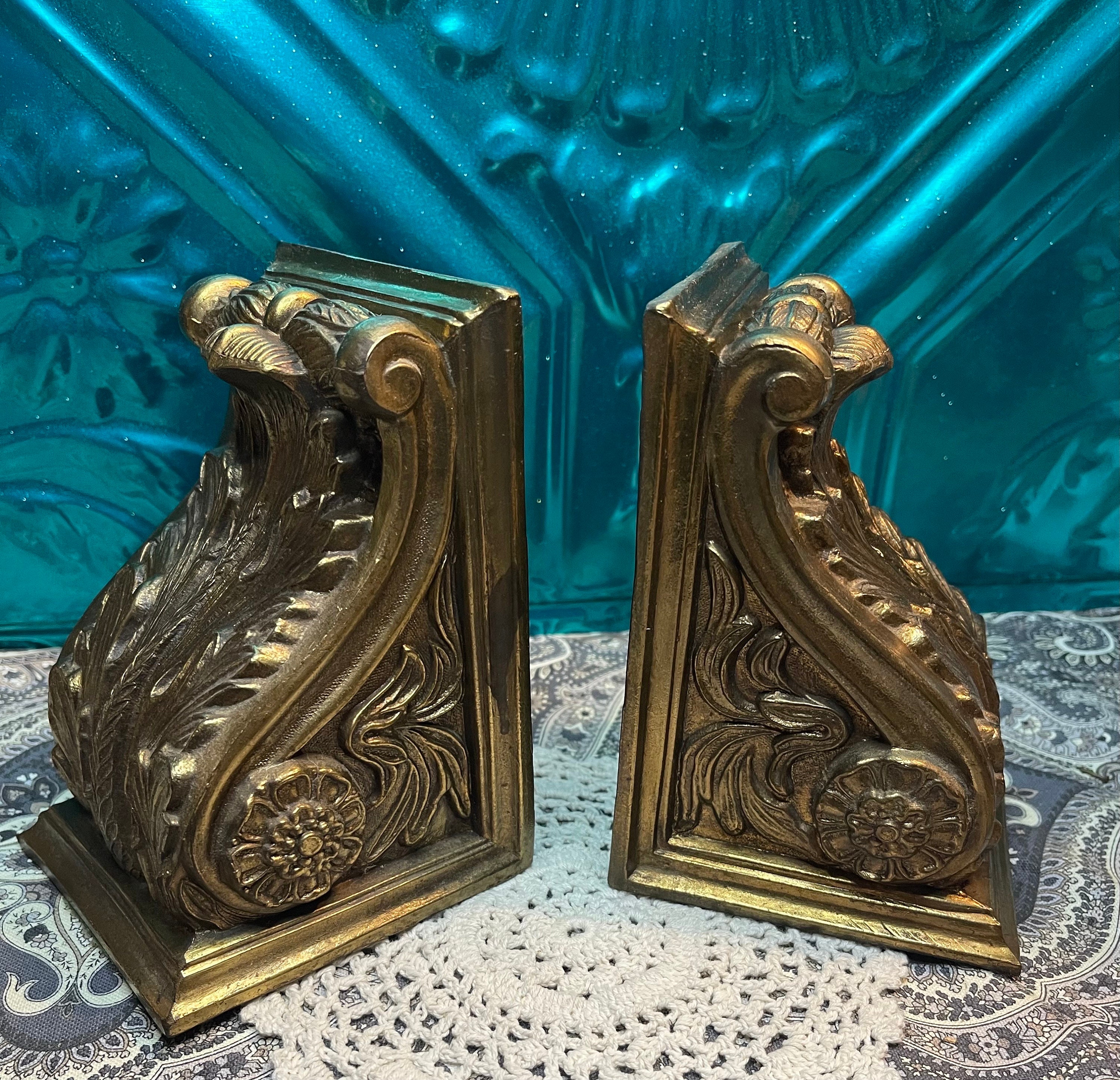 Vintage Heavy 5.13 Lbs Together Brass or Brass Tone Cast Metal