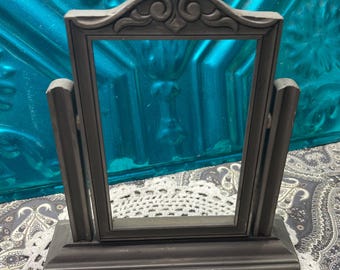 Antique small lightweight wood swivel frame -ornate details - no glass - no back