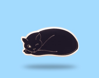 Schwarze Katze - Katzenliebhaber Emaille Pin - Süßes Haustier - Kätzchen die Katze - Süßes Geschenk