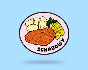 Polish Schnitzel Enamel Pin – Pork Chop Polish Food Pin – Traditional Polish Cuisine Lapel Pin – Cute Food Jewelry Gift