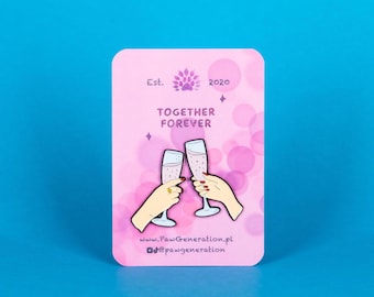 Together Forever pins Set - enamel pins - Prosecco pin - for friends party time