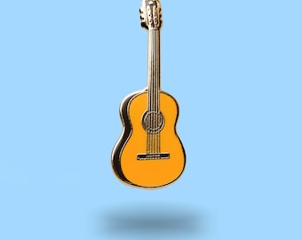 Guitar Enamel Pin – Music Lover Pin, Guitarist Gift, Cute Music Pin Badge, Rock Guitar Pin, Musician Accessory