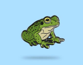 Frog Enamel Pin, Cute Frog Pin, Soft Enamel Lapel Pin, Frog Lover Gift, Green Frog Badge, Nature Pin, Animal Brooch, Kawaii Frog Accessory
