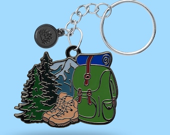 Keychain Mountain - Hiking pin hiking backpack - cute gift - love hiking