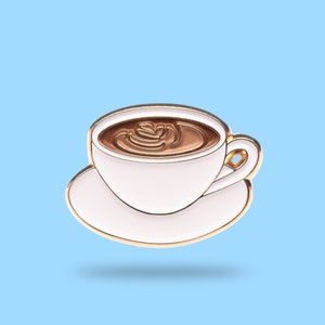 Cappuccino pin - coffee pin cup of coffee - enamel pin - Cute gift