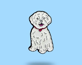 Maltese - Maltese dog - puppy - dogs lover - pin collection - my dog - cute gift