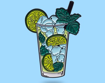 Mojito pin - Cocktail pin - Soft enamel pin - bar pin - perfect gift