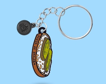 Keychain Chunk of lard Sandwich Pickles lard cucumber bread keychain
