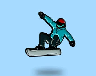 Pin de esmalte de snowboarder, pin de snowboard, pin de deportes de invierno, regalo para amantes del snowboard, pin de solapa de snowboard, pin de estación de esquí