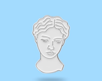 Antique Bust Enamel Pin - Lady enamel pin - Lady pin - Antique bust pin