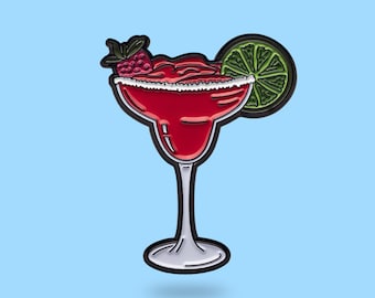 Pink Margarita Drink Pin – Summer Cocktail Enamel Pin, Cute Bar Accessory, Soft Enamel Lapel Pin, Gift for Friends, Fun Party Pin