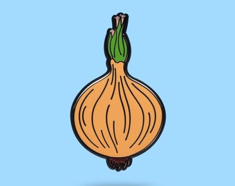 Hard Enamel Onion Pin – Garden Lover Lapel Pin – Cute Vegetable Brooch – Botanical Pin Badge – Gift for Gardener – Plant Accessory