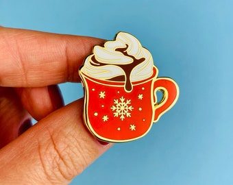 Hot Chocolate Pin - Christmas pin - xmas pin - hot drink - hard enamel pins - christmas season