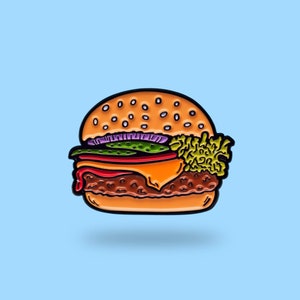 Burger enamel Pin - Soft Enamel Pin - Fast Food pin - Cheeseburger pin - cute pins