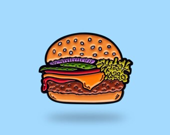 Burger enamel Pin - Soft Enamel Pin - Fast Food pin - Cheeseburger pin - cute pins