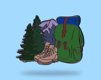 Hiking pin - Mountain pin - boots - enamel pin - Adventure Pin Badge Gift